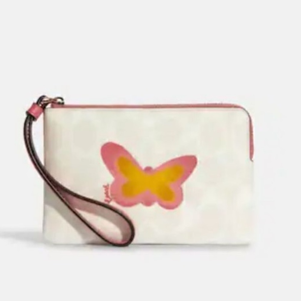 Coach Signature Canvas Wristlet with Butterfly Accent - Picture 11 of 11